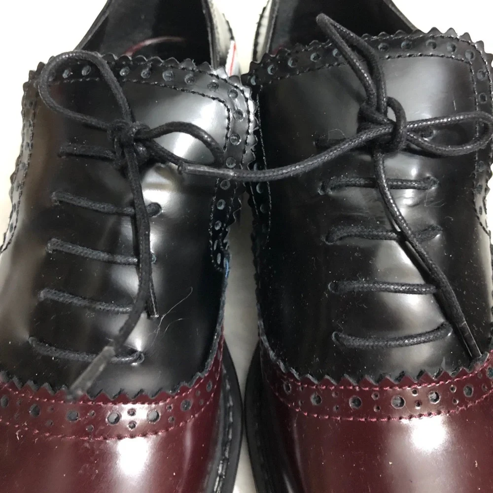 LAST NWT ZARA REAL LEATHER OXBLOOD WINGTIP BROGUES POINTED TOE - Picture 4 of 11